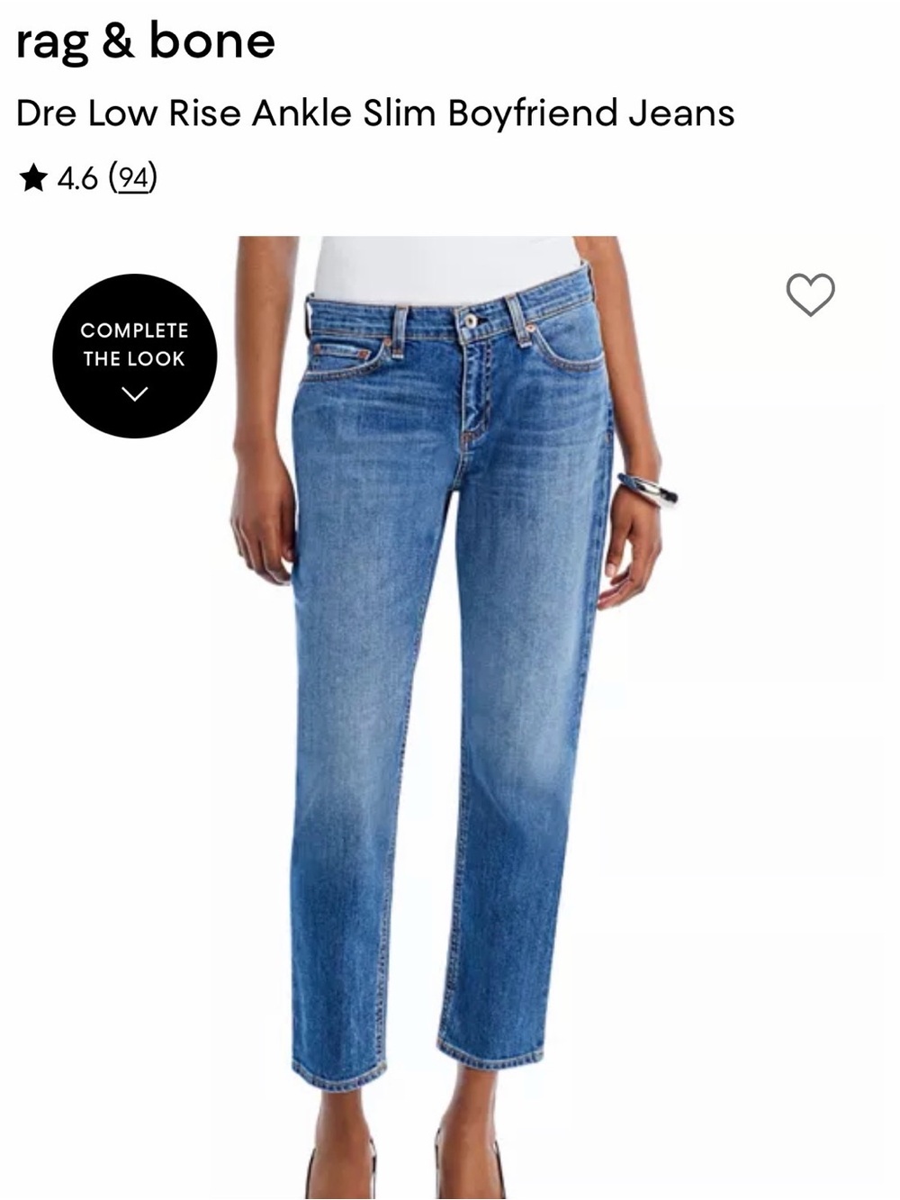 rag & bone Dre Low Rise Ankle Slim Boyfriend Jeans